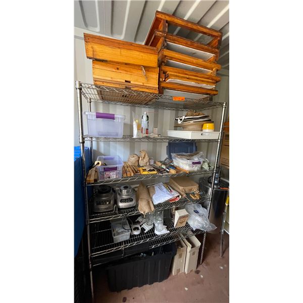 Group of Beekeeper Veils, Hive Frames, KitchenAid Blenders, Mason Jars, Etc.