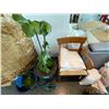 Image 2 : Group of Misc - 2x Plants, Massage Table, Chair, Cushions, Etc.