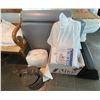 Image 3 : Group of Misc - 2x Plants, Massage Table, Chair, Cushions, Etc.