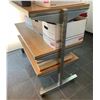 Image 1 : 2 Tier Metal Frame Wood Top Rolling Shelf