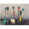 Image 1 : Group of Shovels, Pick Axe, Garden Fork, Etc.