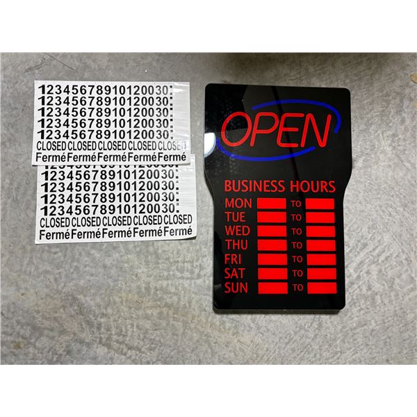 L2 - BNIB Group of 3 Open Business Signs