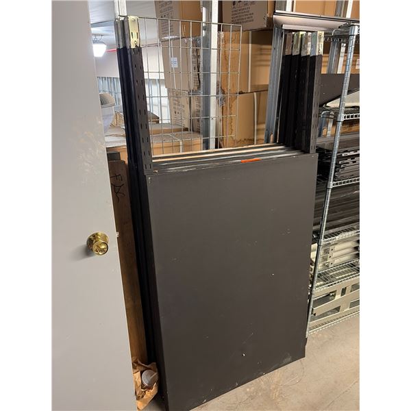 L2 - Group of Black Wood Panels w/Stainless Steel Legs