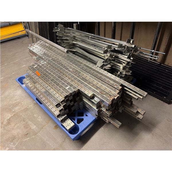 L2 - Large Lot of Slotted Steel Upright Posts, Steel Parts, Etc.