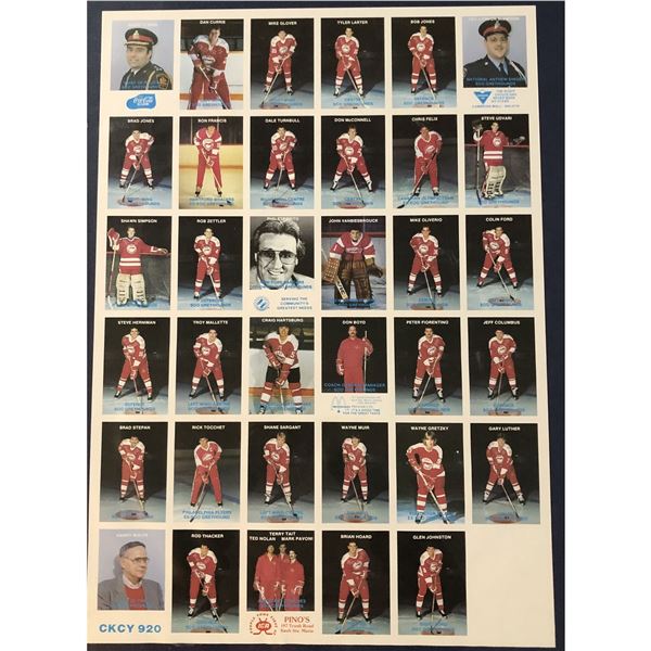 1987-88 SOO GREYHOUNDS (OHL) POLICE UNCUT SET - WAYNE GRETZKY (HOF)