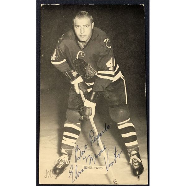 1965-66 J.D. McCARTHY NHL POST CARD - ELMER VASKO - SIGNED