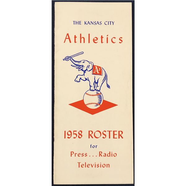 1958 MLB MEDIA GUIDE - KANSAS CITY ATHLETICS