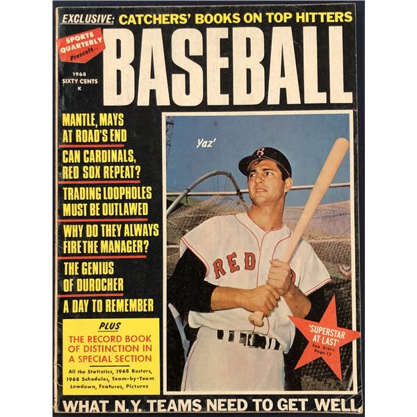 1968 SPORTS QUARTERLY BASEBALL - CARL YASTRZEMSKI (HOF) COVER