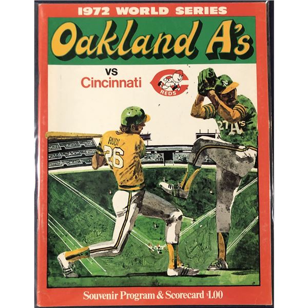 1972 MLB WORLD SERIES PROGRAM - CINCINNATI vs OAKLAND