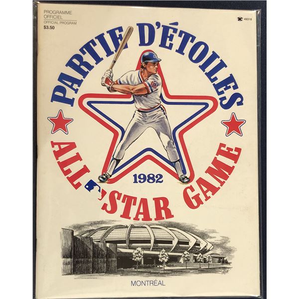 1982 MAJOR LEAGUE BASEBALL ALL STAR GAME PROGRAM