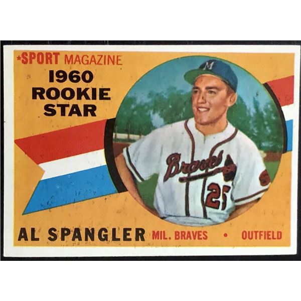 1960 TOPPS GRAY BACK AL SPANGLER ROOKIE CARD