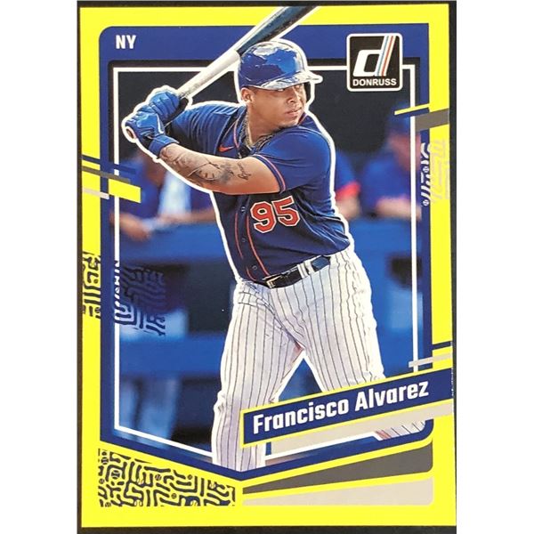 2023 DONRUSS YELLOW PARALLEL FRANCISCO ALVAREZ ROOKIE CARD