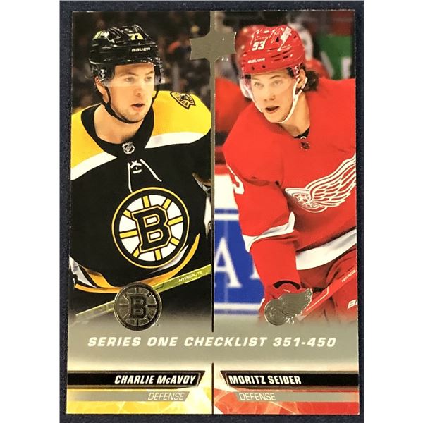 2022-23 UPPER DECK CHARLIE McAVOY / MORITZ SEIDER