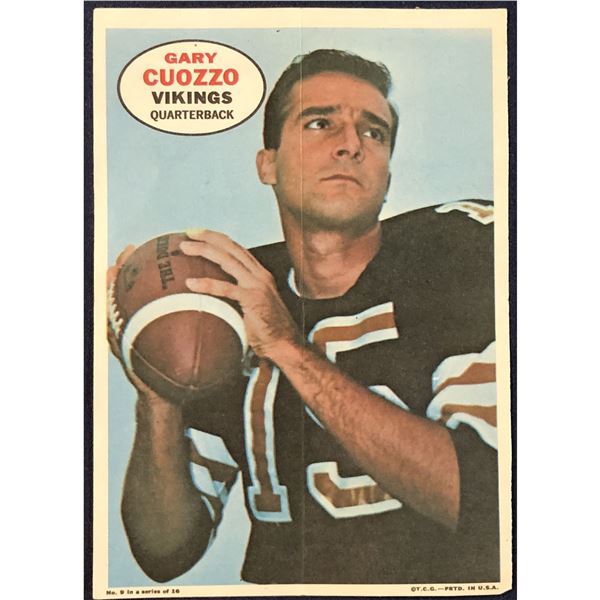 1968 TOPPS NFL GARY CUOZZO POSTER
