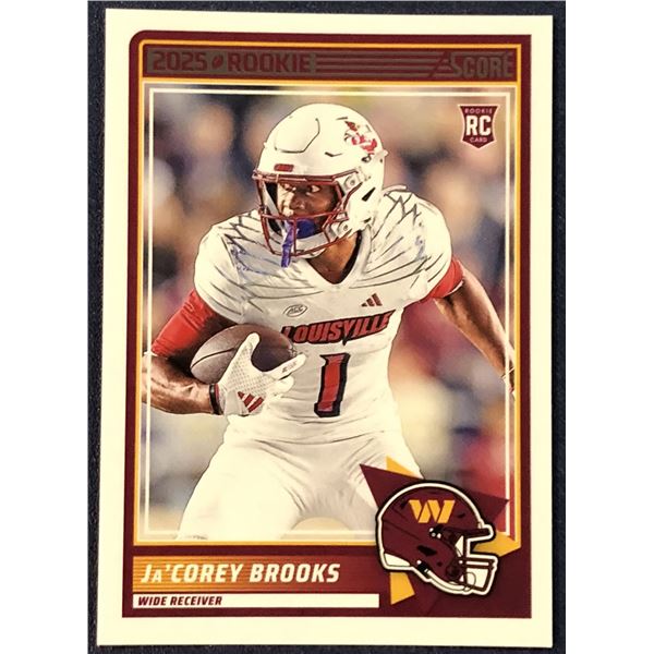 2025 SCORE NFL FOOTBALL Ja'COREY BROOKS ROOKIE CARD