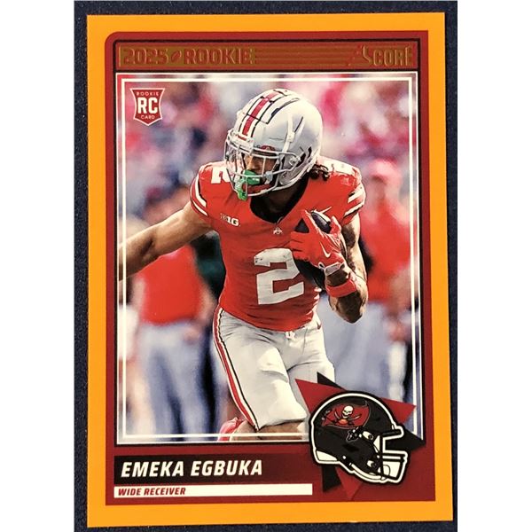 2025 SCORE NFL FOOTBALL ORANGE VARIATION EMEKA EGBUKA ROOKIE CARD