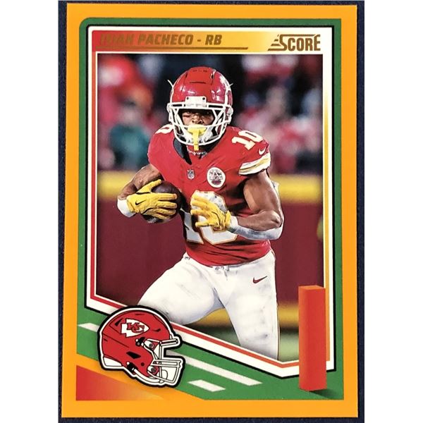 2025 SCORE NFL FOOTBALL ORANGE VARIATION ISIAH PACHECO