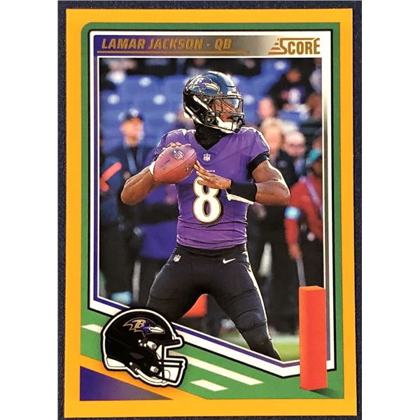 2025 SCORE NFL FOOTBALL ORANGE VARIATION LAMAR JACKSON