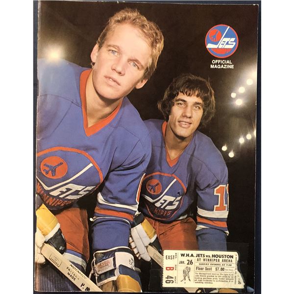 1974-75 WHA GAME PROGRAM - WINNIPEG JETS vs HOUSTON AEROS