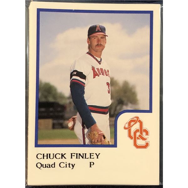 1986 PRO CARDS INC. MiLB QUAD CITY ANGELS TEAM SET - CHUCK FINLEY
