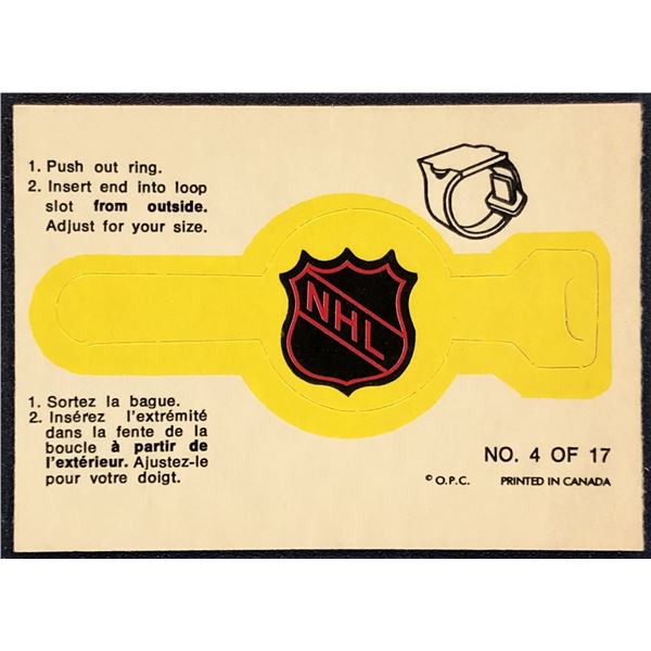 1973-73 O-PEE-CHEE NHL INSERT RING - NHL CREST