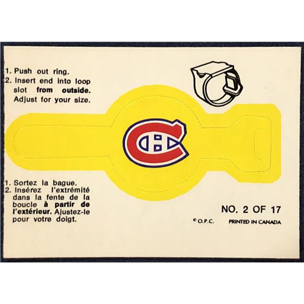 1973-73 O-PEE-CHEE NHL INSERT RING - MONTREAL CANADIENS