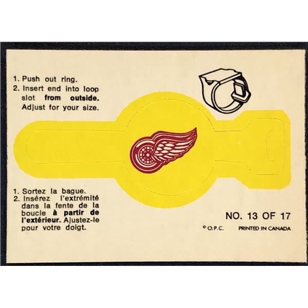 1973-73 O-PEE-CHEE NHL INSERT RING - DETROIT RED WINGS