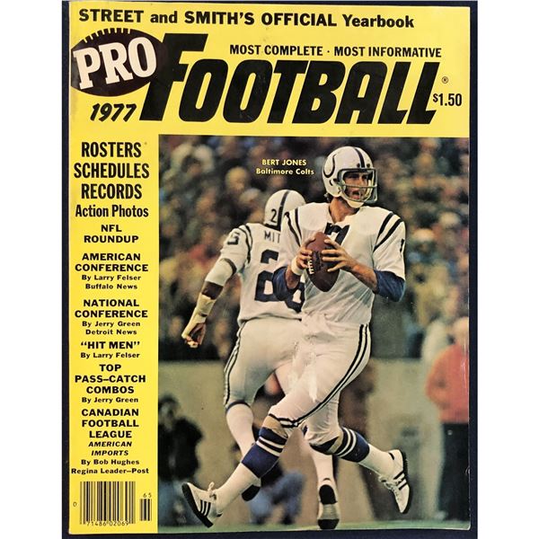 1977 STREET & SMITH'S NFL YEARBOOK - BERT JONES COVER