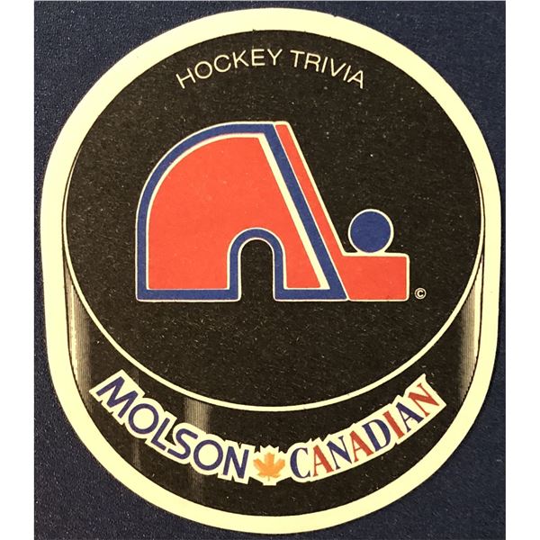 1980's MOLSON CANADIAN NHL COASTER - QUEBEC NORDIQUES
