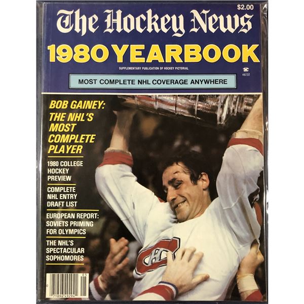 1980 THN NHL YEARBOOK - BOB GAINEY (HOF) COVER