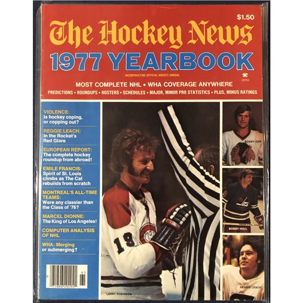 1977 THN NHL YEARBOOK - LARRY ROBINSON (HOF) COVER
