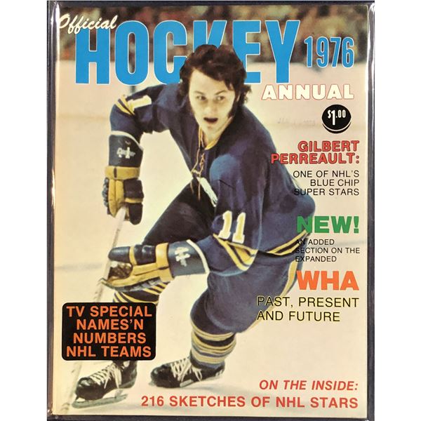 1976 HOCKEY ANNUAL - GILBERT PERREAULT (HOF) COVER