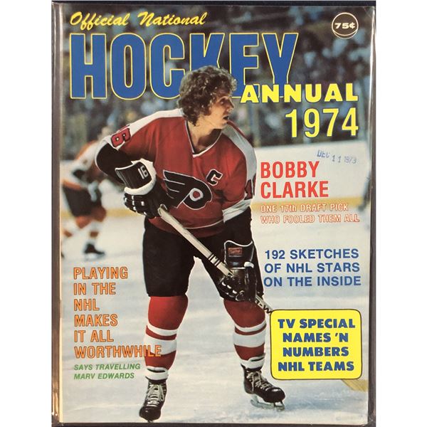 1974 HOCKEY ANNUAL - BOBBY CLARKE (HOF) COVER