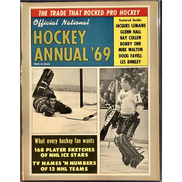 1969 HOCKEY ANNUAL - JOHNNY BOWER (HOF) COVER