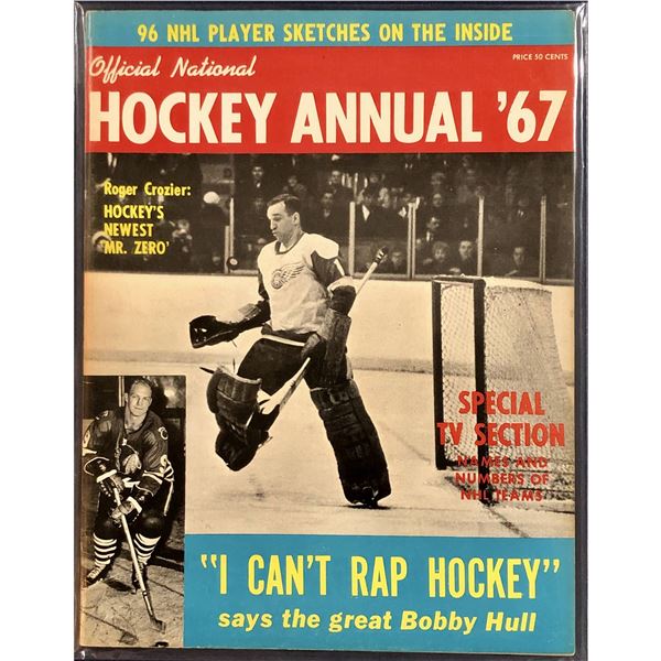 1967 HOCKEY ANNUAL - ROGER CROZIER (HOF) COVER