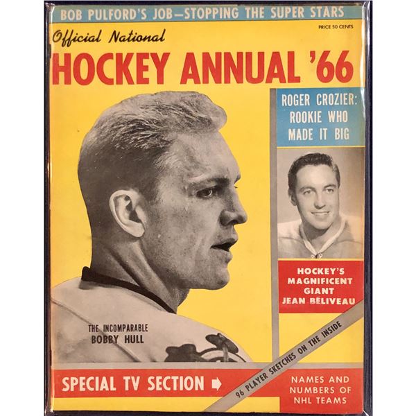 1966 HOCKEY ANNUAL - BOBBY HULL (HOF) COVER