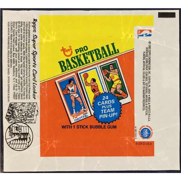 1980-81 TOPPS NBA BASKETBALL WRAPPER- LARRY BIRD ROOKIE YEAR
