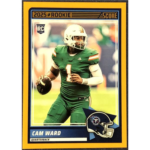 2025 SCORE NFL FOOTBALL ORANGE VARIATION CAM WARD ROOKIE CARD