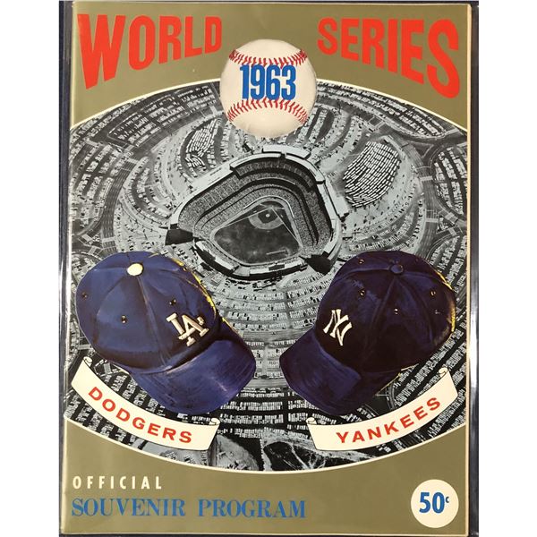 1963 MLB WORLD SERIES PROGRAM - DODGERS vs YANKEES