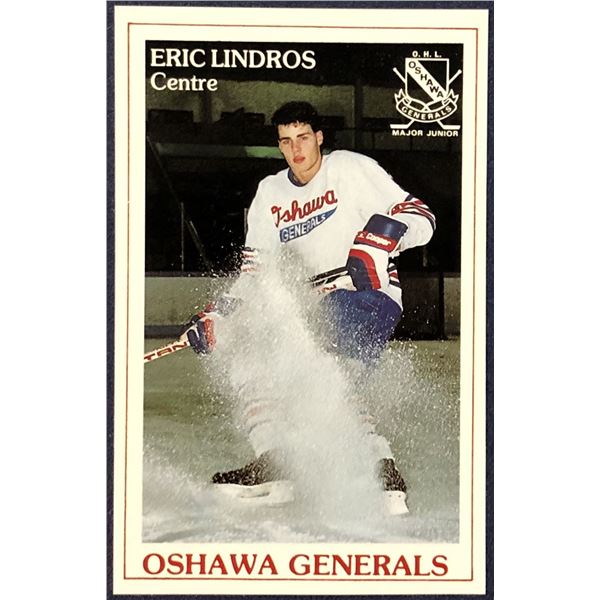1989-90 OSHAWA GENERALS POLICE CARD - ERIC LINDROS (HOF)