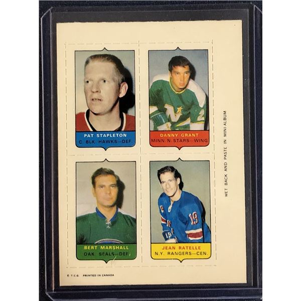1969-70 O-PEE-CHEE NHL 4-in-1  JEAN RATELLE (HOF)