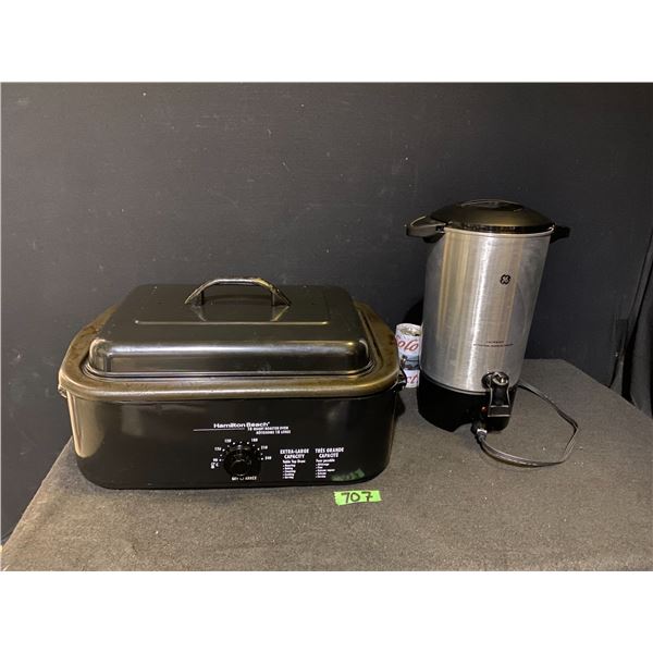 Hamilton Beach 18 quart roaster oven, GE coffee maker