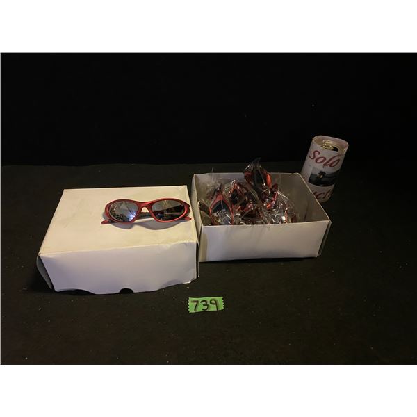 Box of new sunglasses