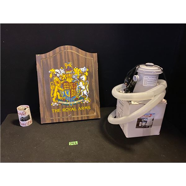 Dart board & Pool Filter Pump with box