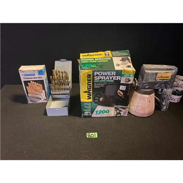 Paint sprayer and titanium drill bits