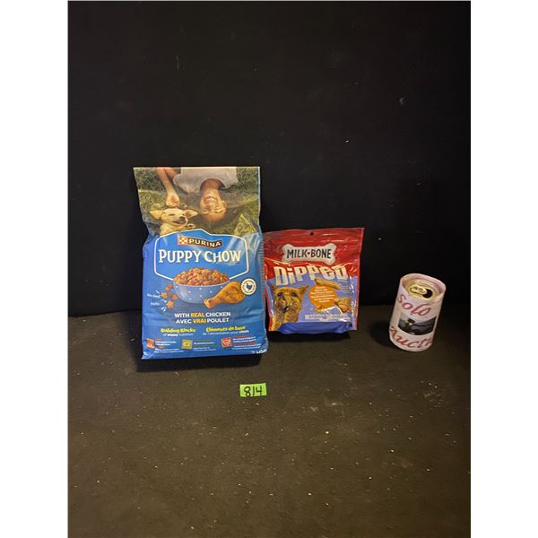 Purina Puppy Chow and Milk Bone dog treats