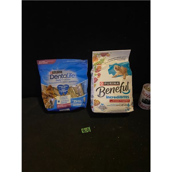 Purina Dentalife dog food and Purina Beneful dog food
