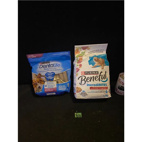 Purina Dentalife dog food and Purina Beneful dog food