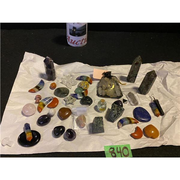 Assorted of crystal/rock polished carved shapes