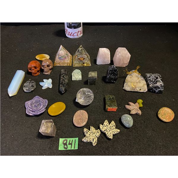 Assorted of crystal/rock polished carved shapes
